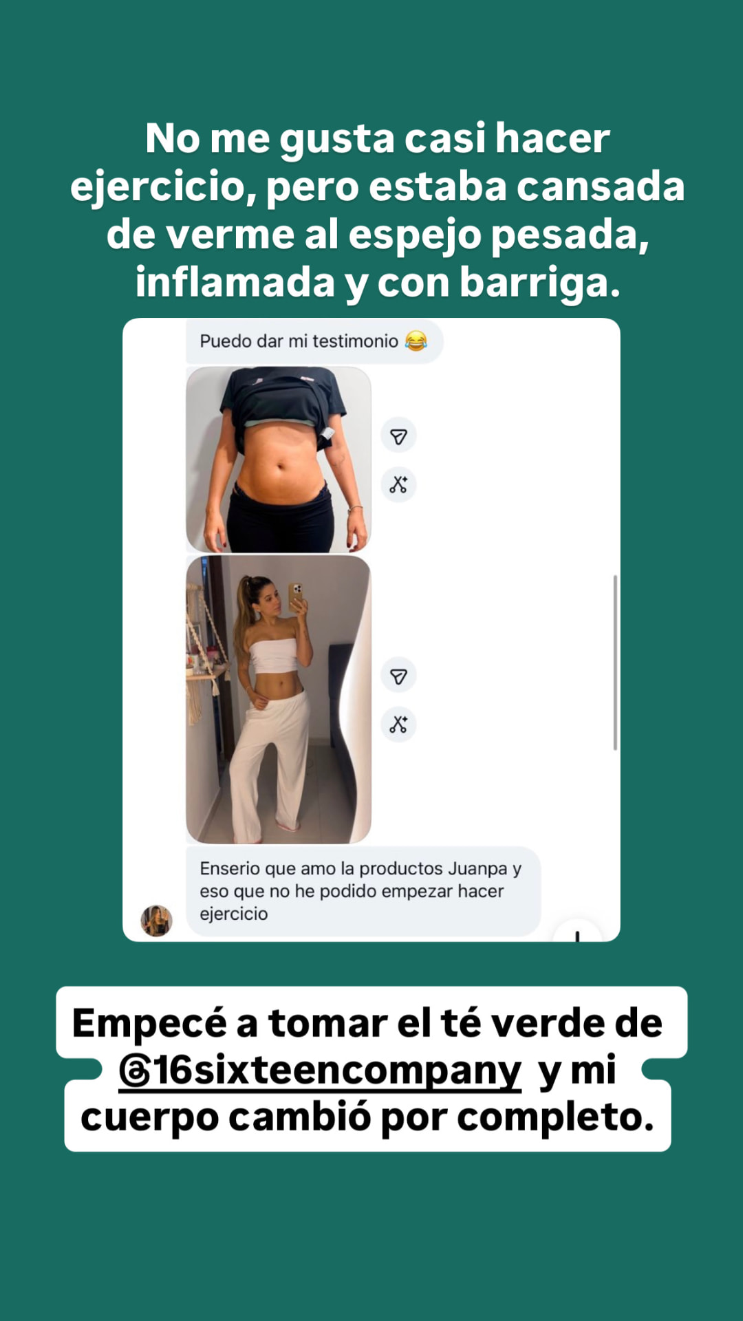 Testimonio: cambios del té verde Sixteen sin hacer ejercicio